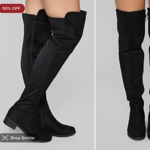 Marja Over the Knee Boots - Black